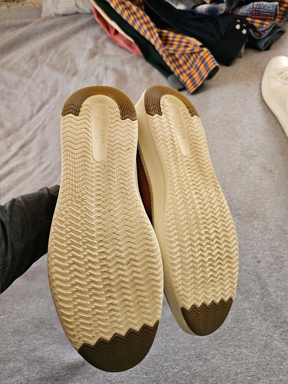 Cole Haan Brown Leather Low-Top Sneakers with White Sole - Picture 2 of 5